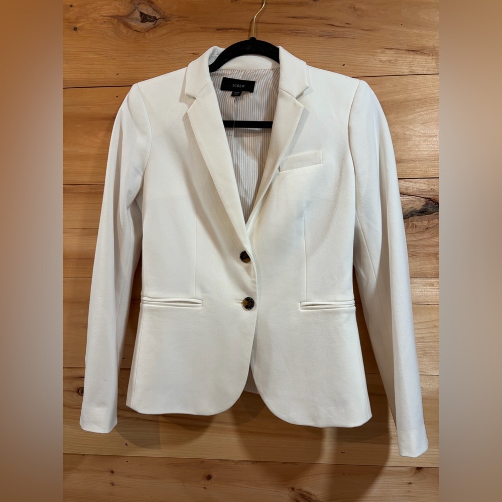 J. Crew Women's Cream Two-Button Tailored Blazer